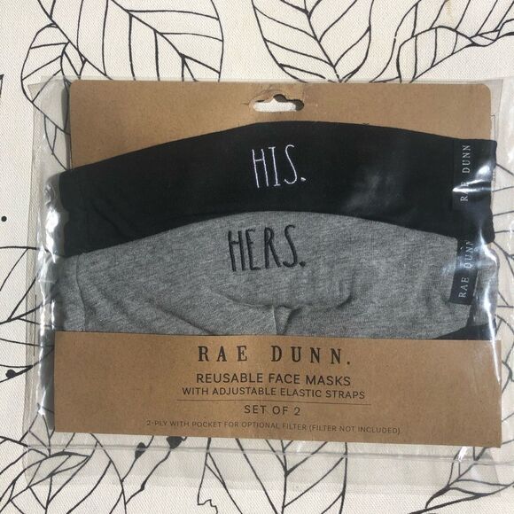 Rae Dunn His/Hers Face Mask - Picture 1 of 4